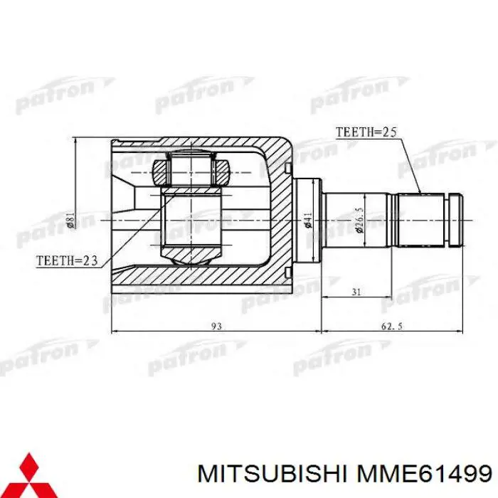 MME61499 Mitsubishi junta homocinética interior delantera