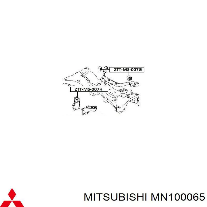 Silentblock de la traviesa de montaje del diferencial trasero trasero MN100065 Mitsubishi