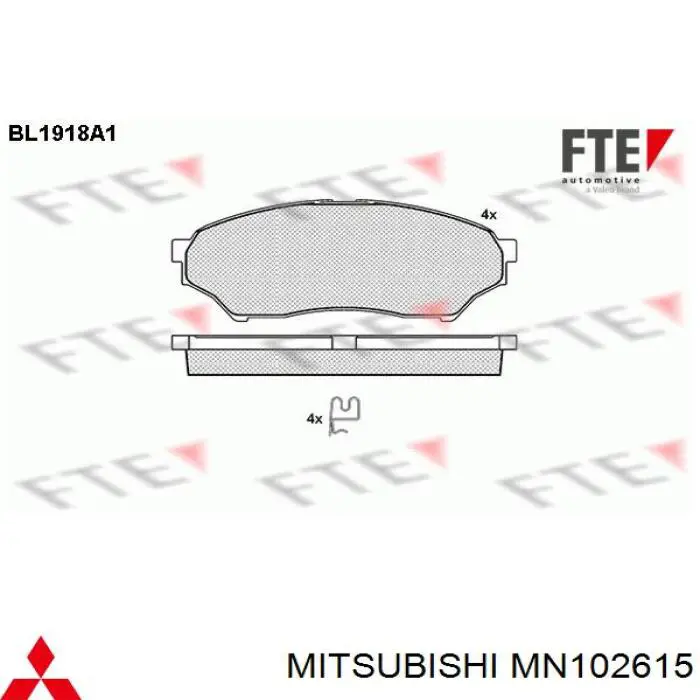 Pastillas freno delanteras Mitsubishi MN102615 precio, desde 24,57 EUR