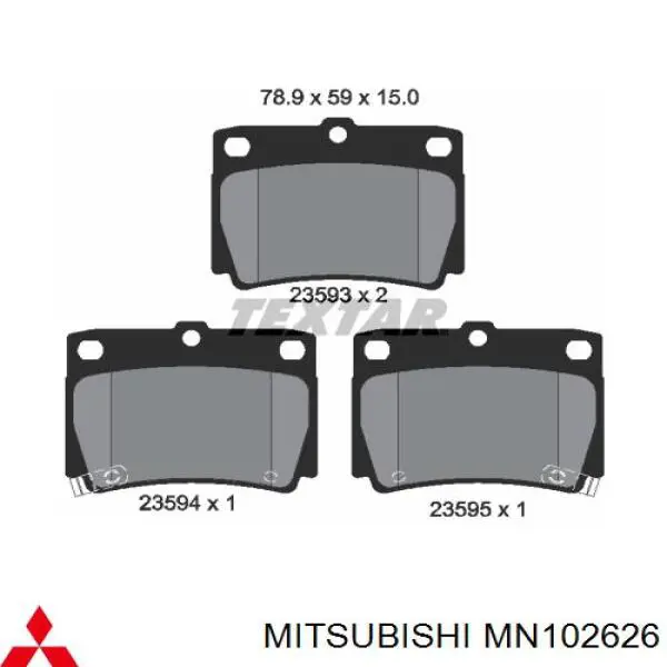 Pastillas traseras de freno Mitsubishi MN102626 precio, desde 29,26 EUR