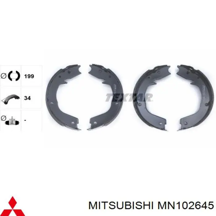 Comprar MN102645 Mitsubishi Juego de zapatas de frenos, freno de estacionamiento