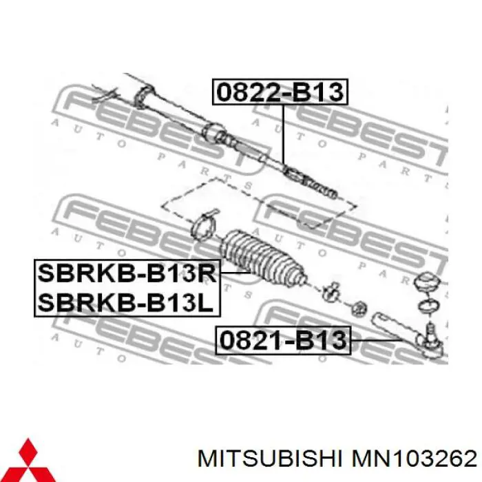 Bota De Direccion Izquierda (Cremallera) para Mitsubishi Grandis (NAW)