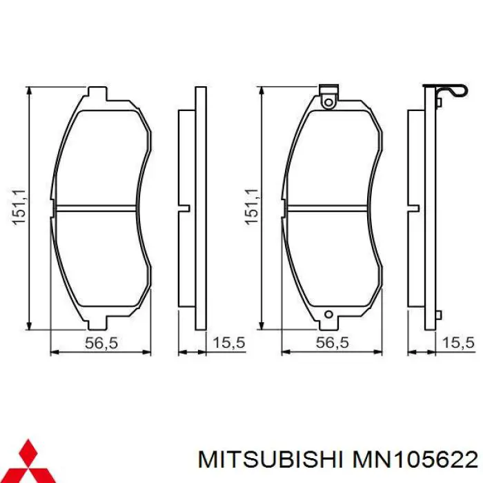 MN105622 Mitsubishi piloto posterior interior derecho