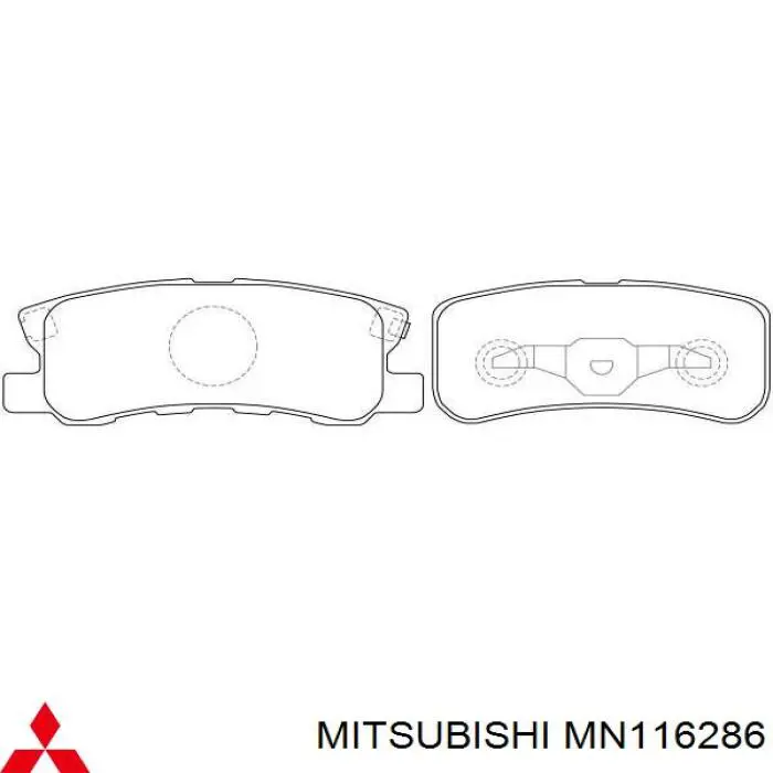 Pastillas de freno traseras MN116286 Mitsubishi