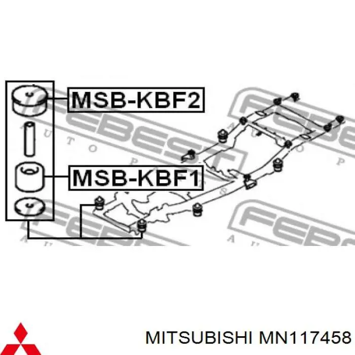 MN117458 Mitsubishi casquillo, suspensión de cabina