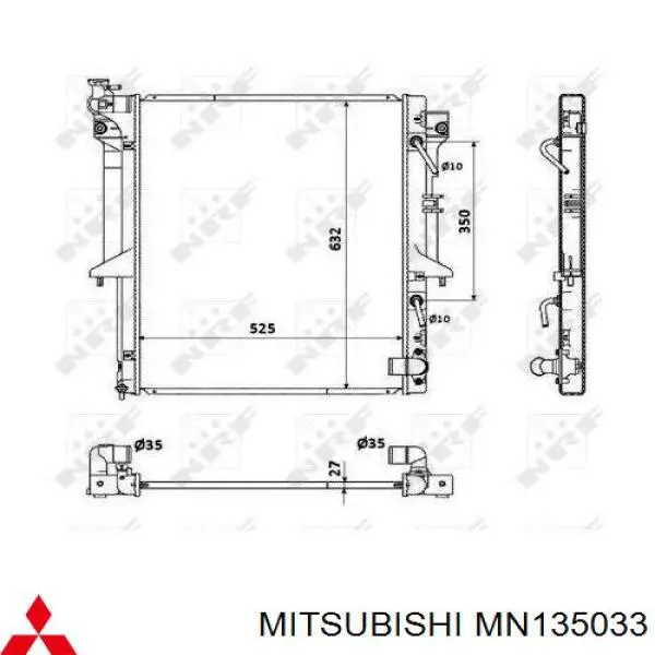 Água radiador Mitsubishi MN135033 precio, desde 164,75 EUR