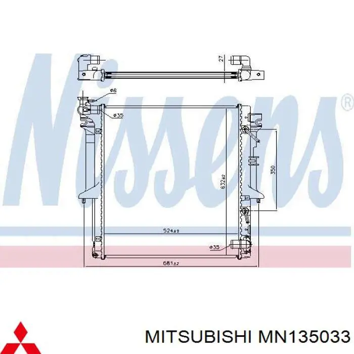 MN135033 Mitsubishi radiador