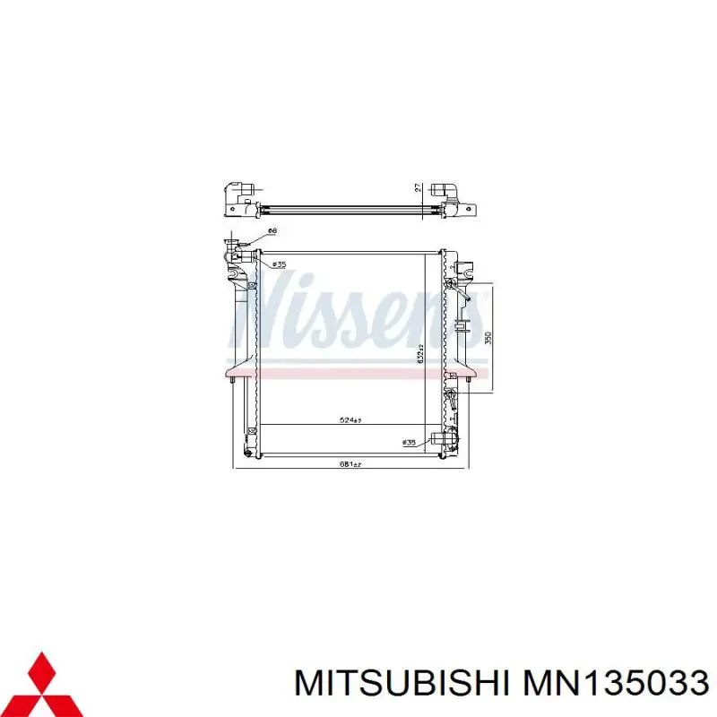 Comprar MN135033 Mitsubishi Radiador de auto