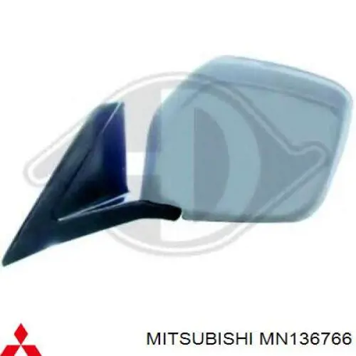 MN136766 Mitsubishi espejo retrovisor derecho