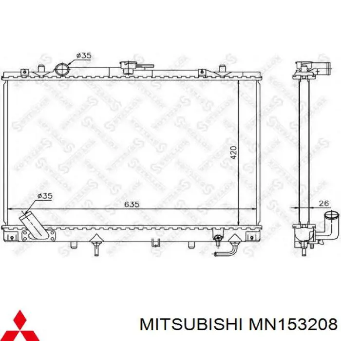 Água radiador Mitsubishi MN153208 precio, desde 137,22 EUR