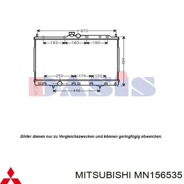 MN156535 Mitsubishi radiador