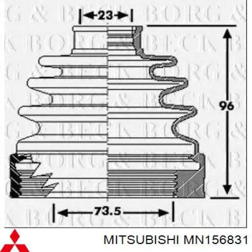 MN156831 Mitsubishi fuelle, árbol de transmisión delantero interior