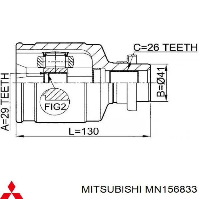 MN156833 Mitsubishi junta homocinética interior delantera derecha