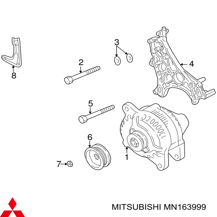 MN163999 Mitsubishi Alternador de coche