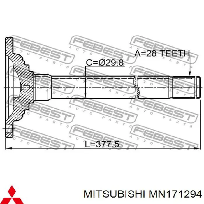 MN171294 Mitsubishi semieje de transmisión intermedio