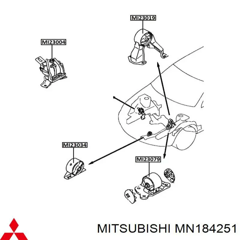 MN184251 Mitsubishi soporte motor delantero