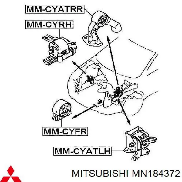 Soporte de motor derecho Mitsubishi MN184372 precio, desde 39,14 EUR