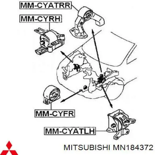 MN184372 Mitsubishi soporte de motor derecho