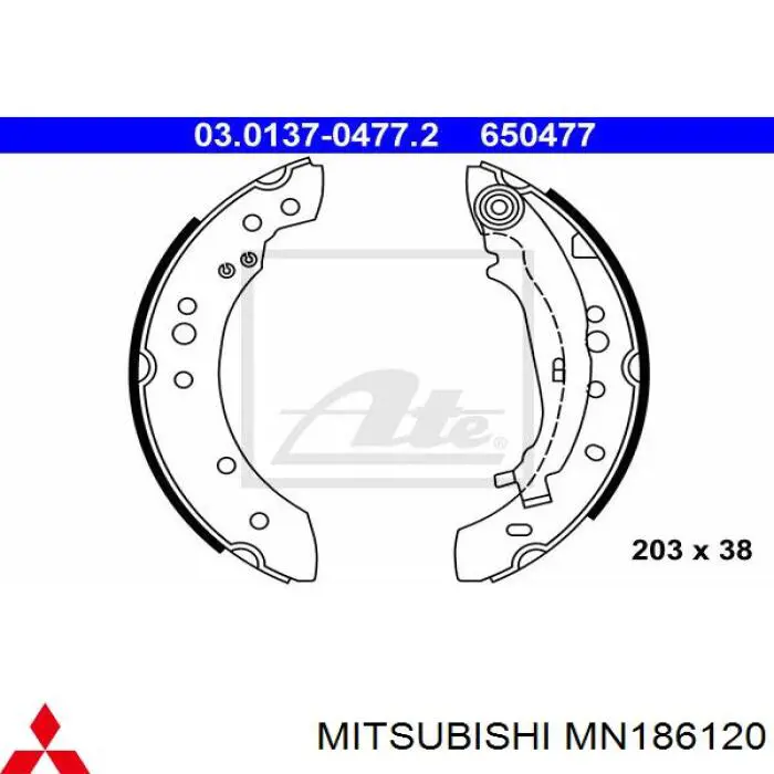 Zapatas de freno de tambor traseras Mitsubishi MN186120 precio, desde 26,45 EUR