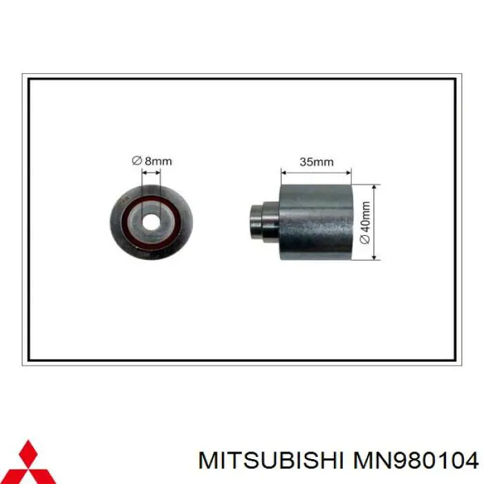 MN980104 Mitsubishi rodillo intermedio de correa dentada