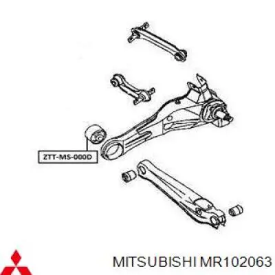 MR102063 Mitsubishi bloque silencioso trasero brazo trasero delantero