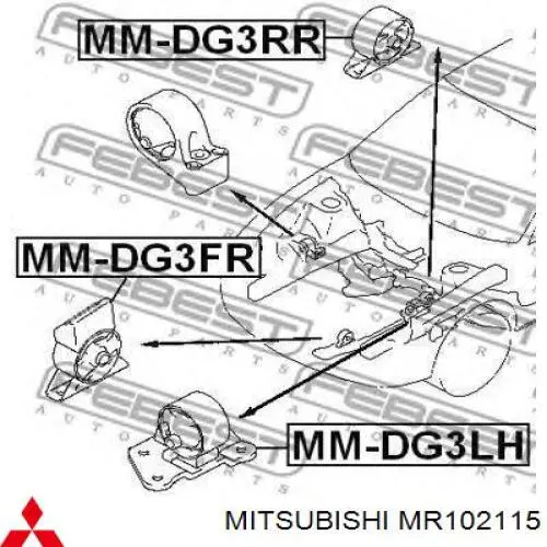 Comprar MR102115 Mitsubishi Soporte de motor trasero