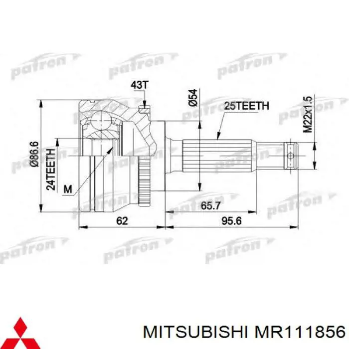 MR111856 Mitsubishi junta homocinética exterior delantera
