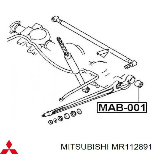Buje trasero del brazo longitudinal trasero Mitsubishi MR112891 precio, desde 15,84 EUR