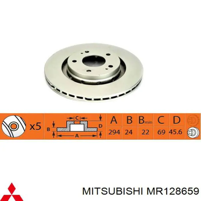 Comprar MR128659 Mitsubishi Freno de disco delantero