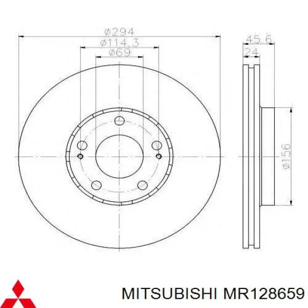 Frenos delanteros Mitsubishi MR128659 precio, desde 39,52 EUR