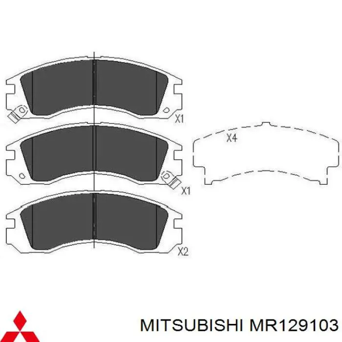MR129103 Mitsubishi pastillas de freno delanteras