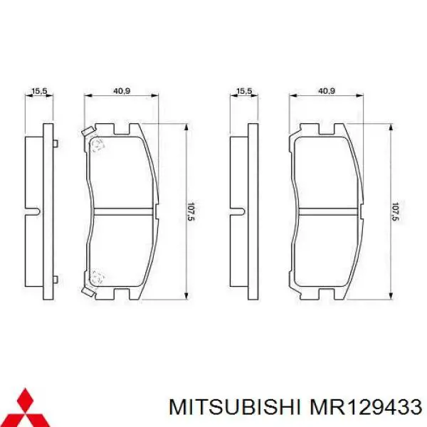 MR129433 Mitsubishi pastillas de freno traseras