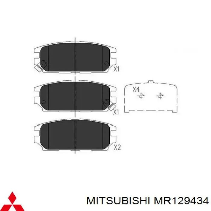 MR129434 Mitsubishi pastillas de freno traseras