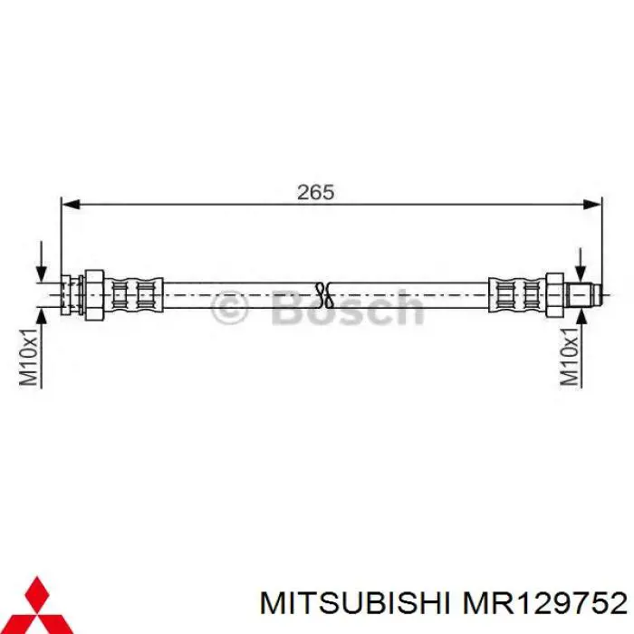 MR129752 Mitsubishi latiguillo de freno trasero