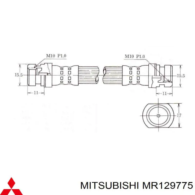 MR129775 Mitsubishi latiguillo de freno trasero