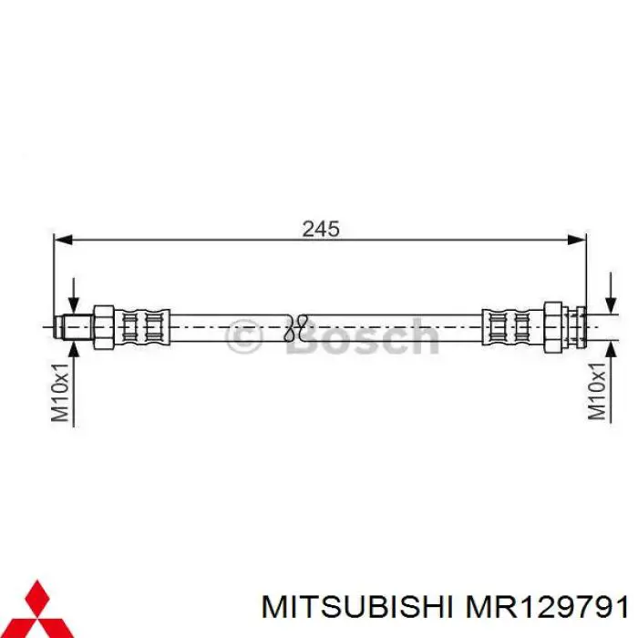 MR129791 Mitsubishi latiguillo de freno trasero
