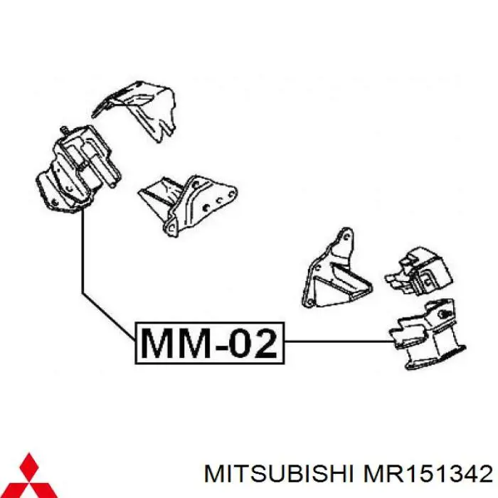 MR151342 Mitsubishi almoahada (soporte Del Motor Izquierda / Derecha)