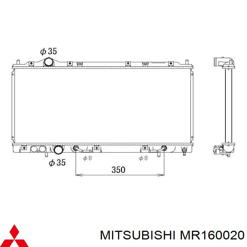 MR160020 Mitsubishi radiador refrigeración del motor