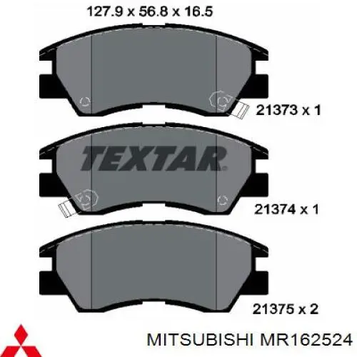 Comprar MR162524 Mitsubishi Pastillas delanteras de freno