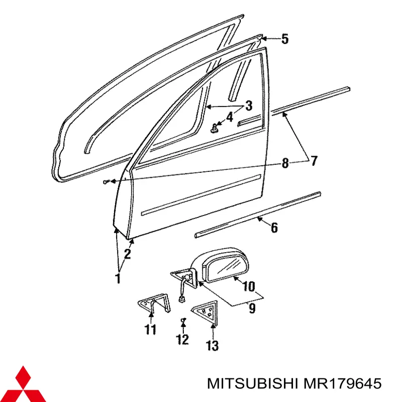 Puerta de coche, delantera, izquierda Mitsubishi Lancer V sedán (CB, CD, CE) (1991 - 1996) precio, desde 265,82 EUR