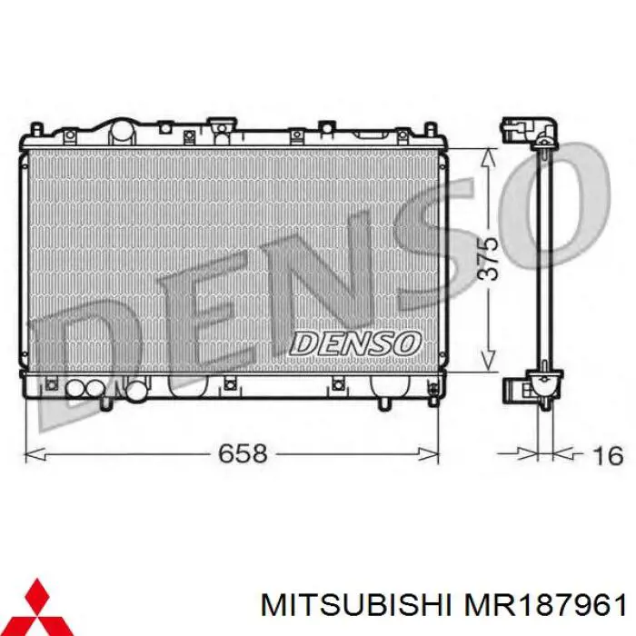 MR187961 Mitsubishi radiador refrigeración del motor