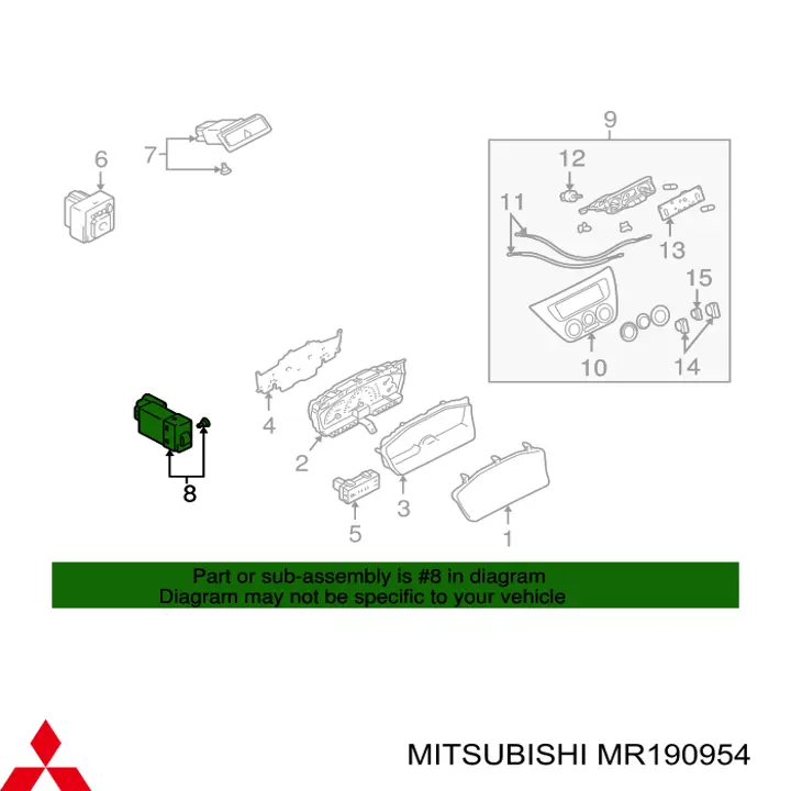 Comprar MR190954 Mitsubishi Regulador de intensidad del panel de instrumentos