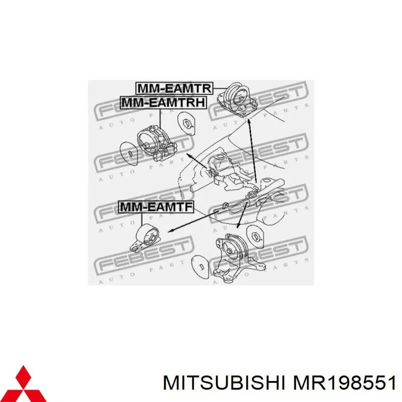 Soportes de motor trasero Mitsubishi MR198551 precio, desde 30,37 EUR