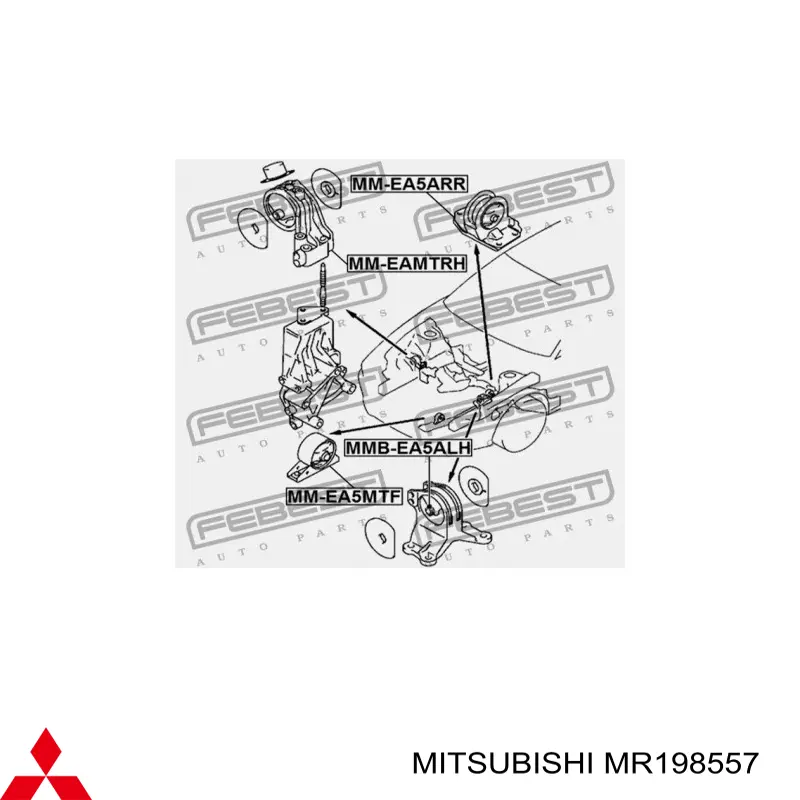 Soporte izquierdo del motor Mitsubishi MR198557 precio, desde 31,40 EUR