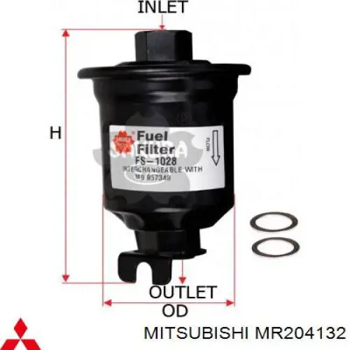 Filtro combustible Mitsubishi MR204132 precio, desde 9,97 EUR