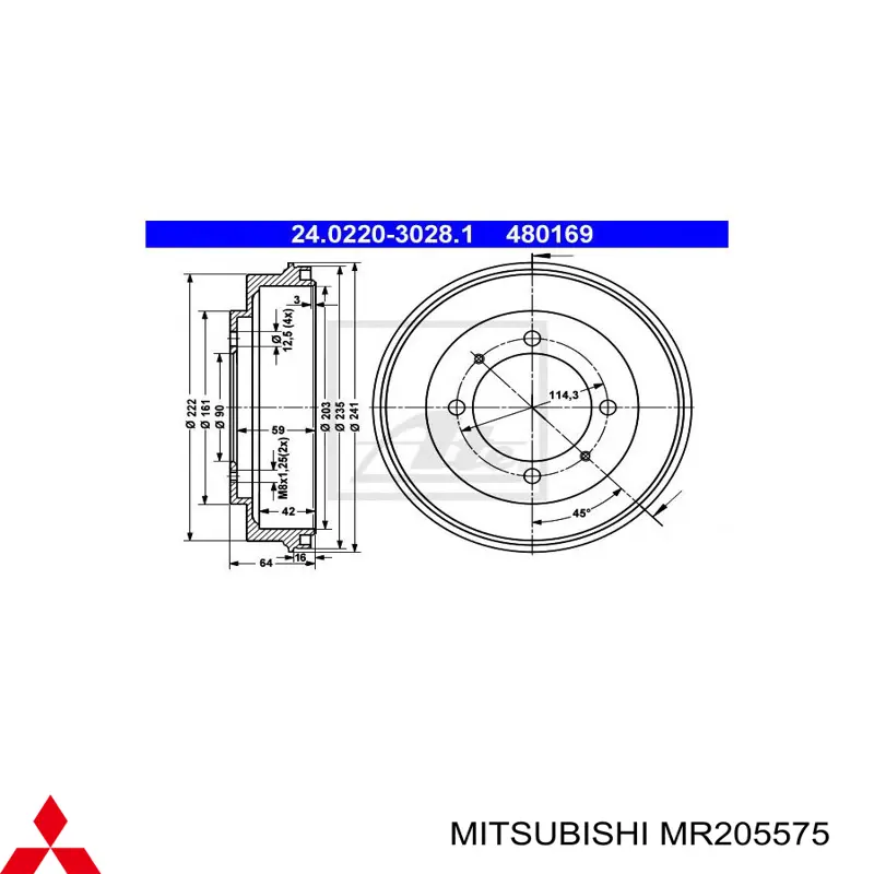 MR205575 Mitsubishi freno de tambor trasero