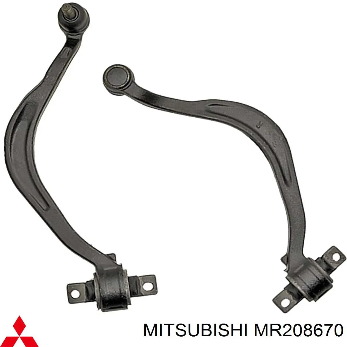 MR208670 Mitsubishi barra oscilante, suspensión de ruedas delantera, inferior derecha