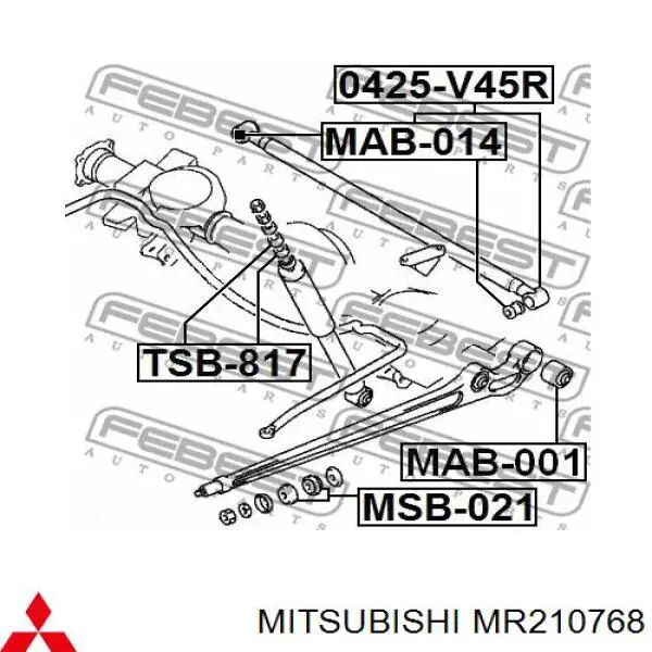 MR210768 Mitsubishi barra panhard, eje trasero