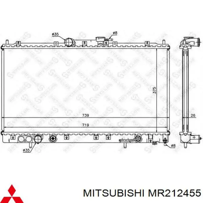 Água radiador Mitsubishi MR212455 precio, desde 112,14 EUR