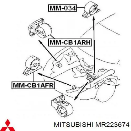 MR223674 Mitsubishi soporte de motor trasero